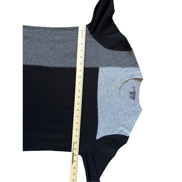 Vince Cashmere Colorblock Sweater Dress size M Black Gray Long Sleeve - Picture 7 of 9